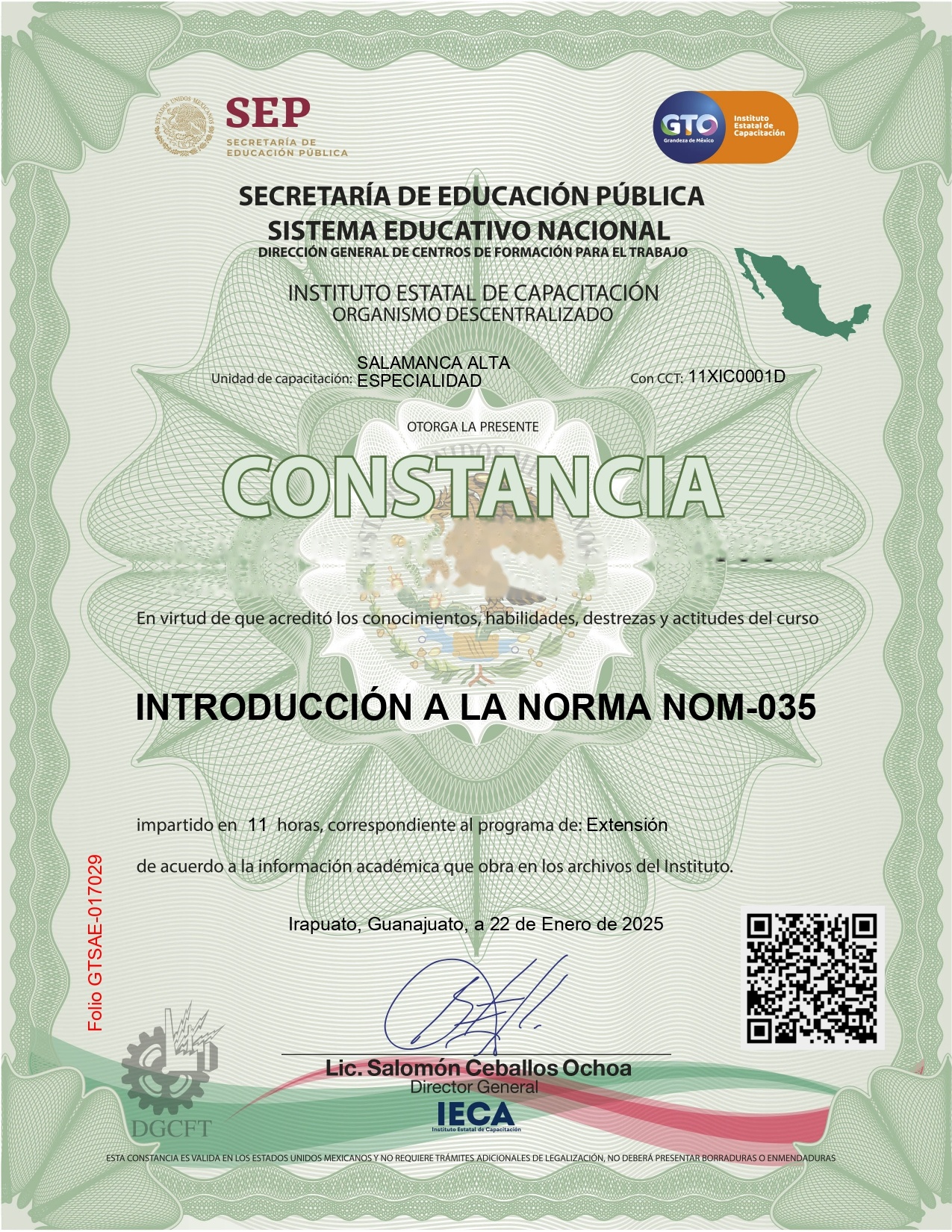 Constancia SEP — Introducción a la Norma NOM-035