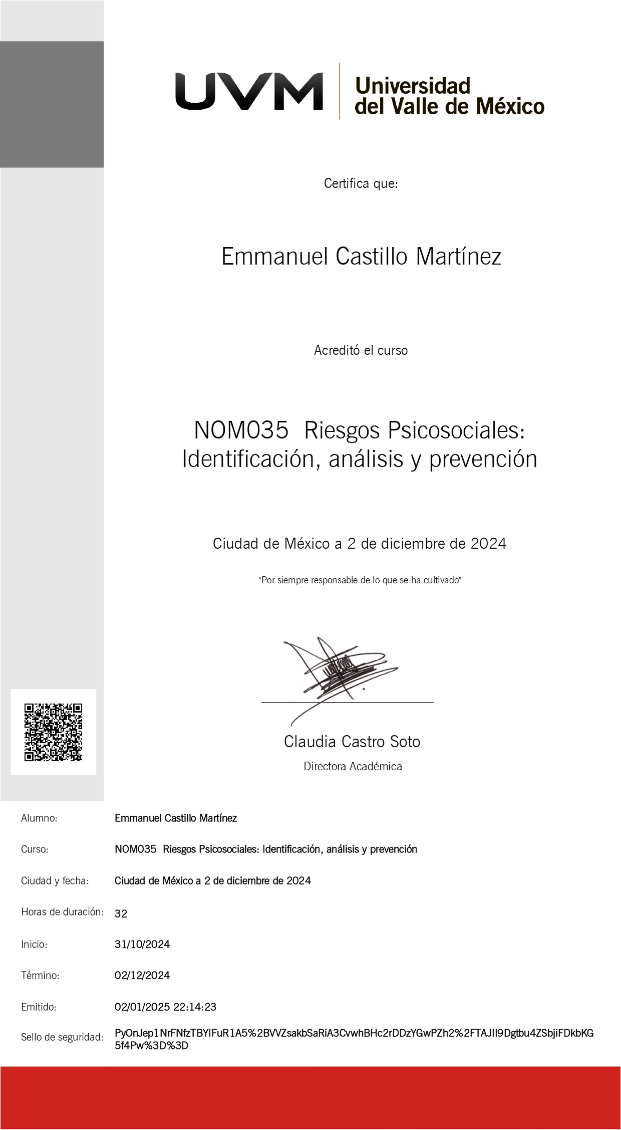 Diploma UVM — NOM-035